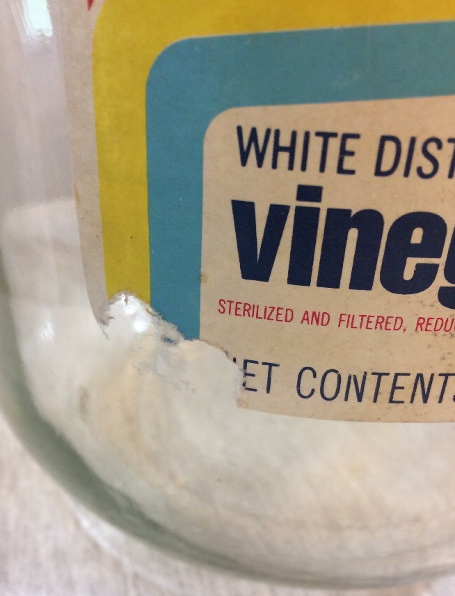 Vintage Gallon Clear Glass Jug with Paper Label Good Value Vinegar Jar