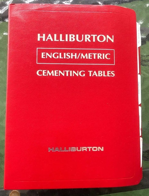 2005 HALLIBURTON Cementing Tables REDBOOK Excellent Condition | eBay
