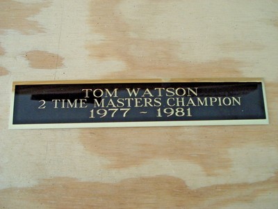 Tom Watson 2X Masters Champ Nameplate For A Golf Ball Case Or Score Card 1.5 X 6