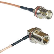 RG316 BNC FEMALE SM BULKHEAD to N Female Bulkhead Angle RF Cable Rapid-SHIP LOT