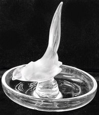 PHEASANT PIN TRAY by Lalique Crystal NEW IN BOX 3.75" tall Made in France #10713