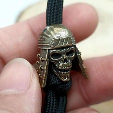 Knife Beads Ninja Skull Head Brass Outdoor Tool Edc Diy Paracord Lanyard Pendant