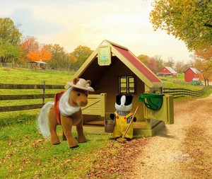 sylvanian families stable and pony set
