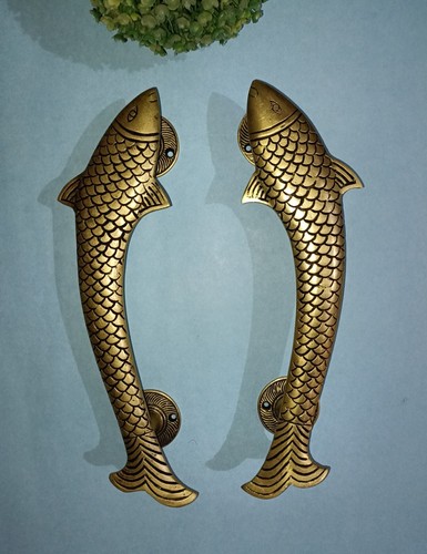Gold Fish Design Door Pull Set Brass Sea Creature Fish Theme Decor ...