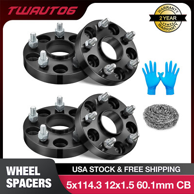 4PC 1 inch / 25.4mm Wheel Spacers 5x114.3 Hubcentric 60.1mm for Lexus Toyota