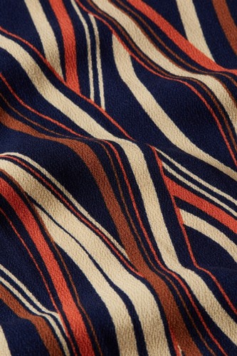 King Louie Dress Stripes Red Beige Woven Fabric 08436 Betty Dress Merrill - Picture 6 of 8