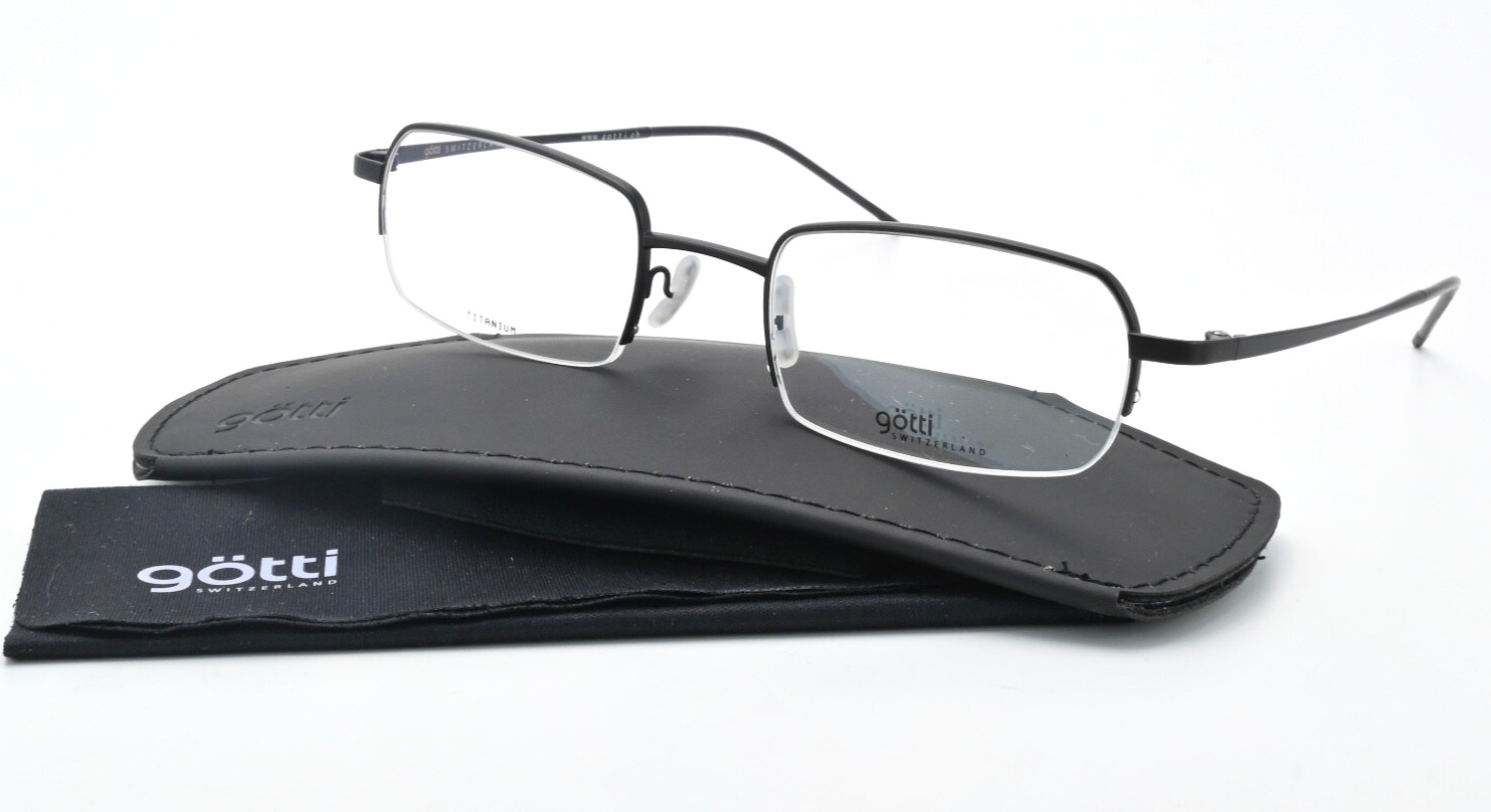 ГЕТТИ ШВЕЙЦАРИЯ Brille Gafin BLKM 47-20 Titan Halbrand Schwarz Flach Leicht M