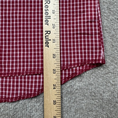 Wrangler Youth Shirt Size L Red Button Up Plaid Western Pearl Snap Vintage 90s - Picture 6 of 8