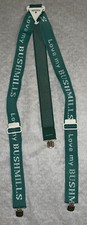 Mens Vintage Bushmill's Irish Whiskey Green Suspenders One Size FREE SHIP