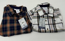Brand New w/tags Lot of 2 Tommy Bahama Boys Long Sleeve Shirts Brown  White