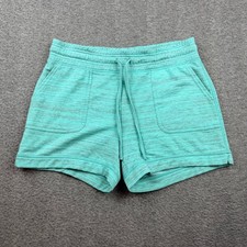 32 Degrees Cool Women's S Fleece Shorts Teal Green Heather Drawstring Pockets
