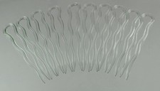 Einfache, schlichte Haarnadeln -- 10 St&uuml;ck (7 cm, glasklar)