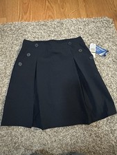 Nautica Girl Size 14 Stretch Skort with Button Pockets navy Blue NWT Uniform