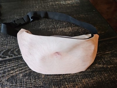 Fat Hairy Belly Button Fanny Pack - Large - Novelty Bag Funny