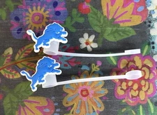 2 Pce Silicone Straw Toppers DETROIT Football Team Sports Straw Cap Topper NEW