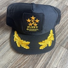 Vintage Fleet Federal Mogul Gold Leaf Trucker Snapback Patch Hat Black USA Made