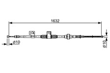 Bremsseil Seilzug Feststellbremse BOSCH 1 987 482 519 für MITSUBISHI OUTLANDER 2