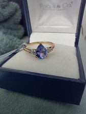 Gemporia AA Tanzanite Pear Cut 9k Gold Ring Size 7 (N to O)
