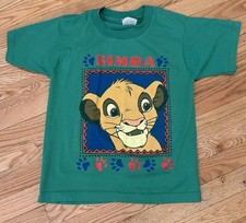 Vintage The Lion King Disney 90's Child's T-Shirt Simba Green Size 14-16