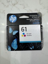 New HP 61 tri-color cartridge in factory packaging; expiration date: Nov 2025.