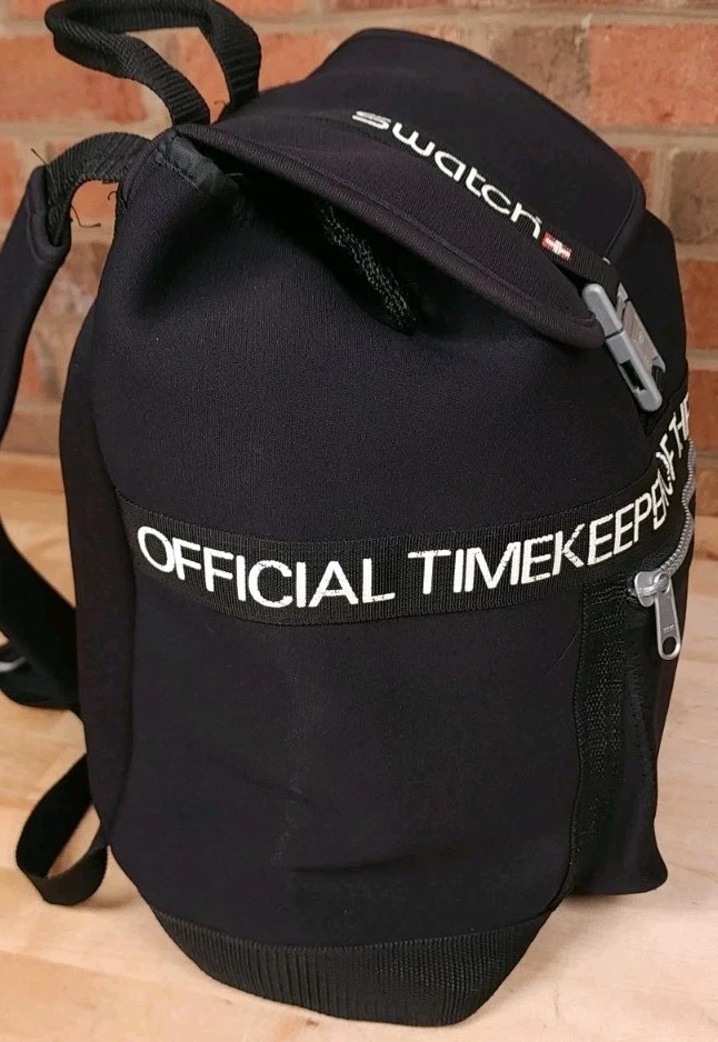Bolso Mochila Swatch Cronometrador de los Juegos Olímpicos 1996 Neopreno Negro De Colección  Foto 4 de 4