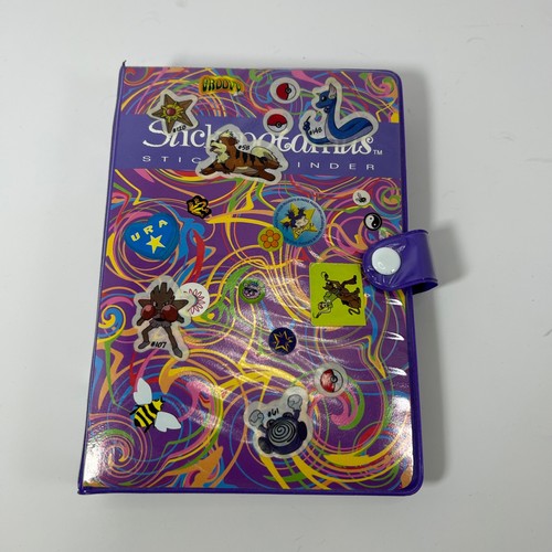 Vintage Stickopotamus Sticker Binder Purple Pink Multicolor Colorful w/ Inserts
