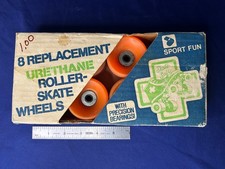 8 Vintage NOS Sport Fun 1979 Urethane Orange Roller Skate Wheels Precision Balls