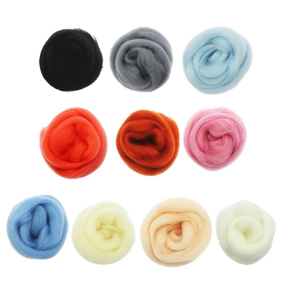 10g Laine Roving Fiber Hand Crafts Pour Poupée à La Main - Photo 1/1