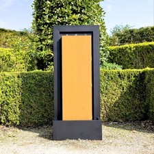 Primrose Almeida Column Water Wall Zinc Outdoor Water Feature With Lights 120cm