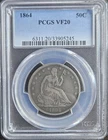 1864 P Seated Liberty Silver Half Dollar 50c PCGS VF20 Very Fine Civil War Date