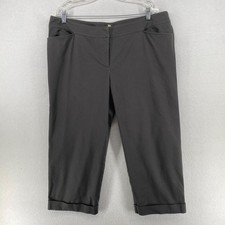 EILEEN FISHER Pant XL Stretch Organic Cotton Canvas Cropped Chino Cuffed Gray