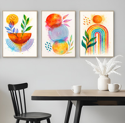 3er Set Abstrakt Lebendig Blatt Licht Gemälde Botanik Poster Kneipe Druck A3 A4 A5