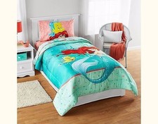 Disney Little Mermaid Ariel Kids Twin Bedding Super Soft Comforter and Sheet Set
