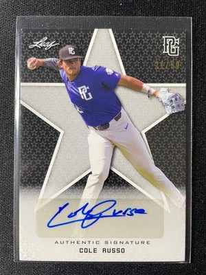 2020 Leaf Perfect Game Cole Russo Black Autograph #21/50!!!