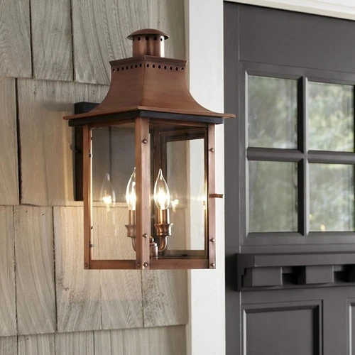 Quoizel CM8410AC Two Light Outdoor Wall Lantern Chalmers Aged Copper - Picture 4 of 4