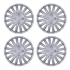 4pcs 16 Universal Wheel Rims Cover Hubcaps Snap On For Car Truck Suv Pp Silver