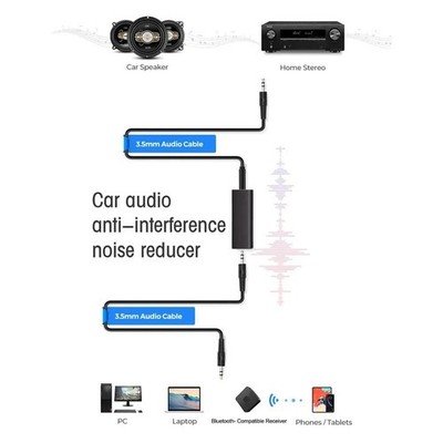 Automotive Audio Noise Filter 3 5mm AUX Ground Loop Isolator Compact Size