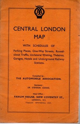 AA Central London fold-out Map + schedules of g... - Acceptable - Pamphlet