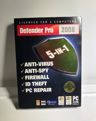 Defender Pro 2008 5-in-1 with License ID and Password for PC Anti-virus Anti-spy