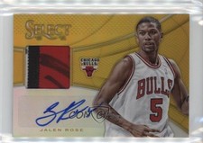 2013-14 Panini Select Jersey Gold Prizm 6/10 Jalen Rose #23 Auto s6i