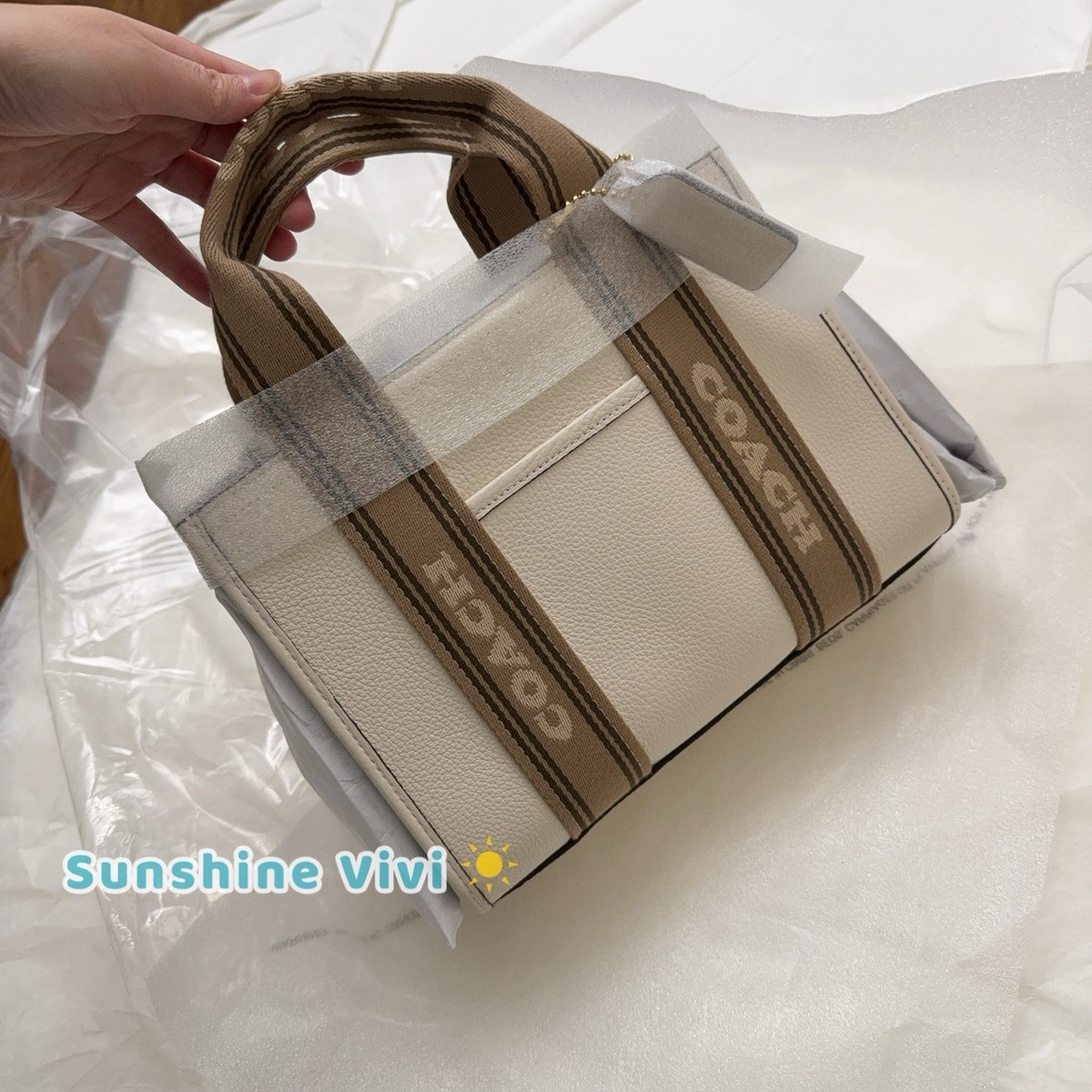 NWT Coach Smith Tote Bag 24 Crossbody In Leather/Gold/Chalk CBH14