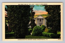 Charlottesville VA-Virginia, Front Ash Lawn, James Monroe Home, Vintage Postcard