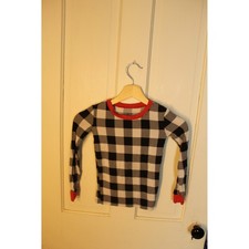 Little Sleepies Pajamas Kids Size 5/6 Black White Buffalo Check Top Pants Set