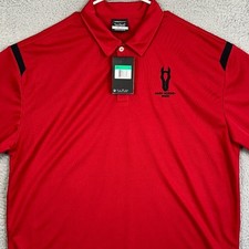 NEW Nike Polo Shirt Mens XL Red Dri-Fit Golf Performance Rugby Short Sleeve Logo