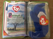 RARE Peanut The Royal Blue Elephant Beanie Baby Ty  1995 McDonald’s