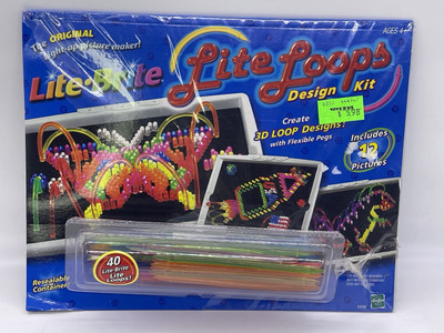 2002 Lite Brite Lite Loops Design Kit Picture Set w/ 40 Lite Loops Pegs New