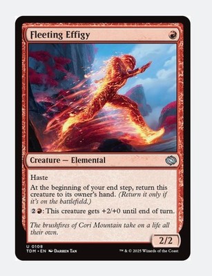 Fleeting Effigy (FOIL) MTG Tarkir TDM | Red Elemental Haste Return | NEW NM
