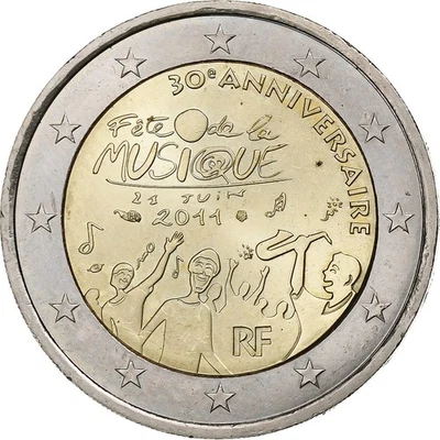 France, 2 Euro, Music Day, 2011, Paris, Bimétallique, SPL - Photo 1/2