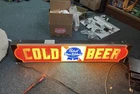 Rare Pabst Blue Ribbon PBR Vintage Lighted Sign Cold Beer Bar Cave