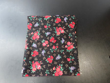 Cranston Print Works V.I.P. Print Black Large Flower Pattern 36"x44" Fabric